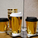 YBLPAK 8oz 12oz 16oz Double Wall Insulated Gold Foil Luxury Elegant Heat Retaining Disposable Paper Coffee Cups for Premium Cafe - Image 4
