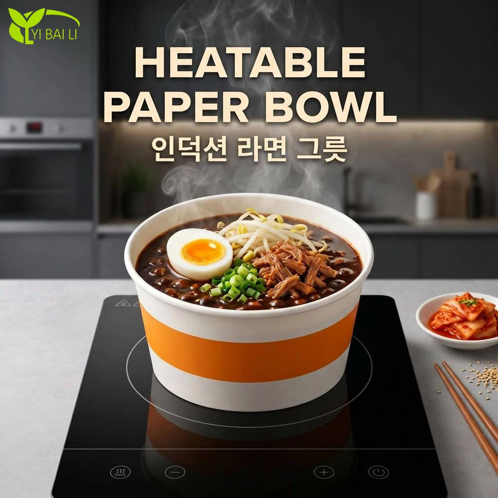 Ha5c1f7e646134eb0a0502c950bbf10cdA.webp Korean Customized Induction Heatable Paper Bowl for Paper Noodle Cups Food Packaging Containers - Imagen 1