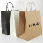 26*12*33 Custom Packaging Eco-friendly Colorful Custom Printing Retail Candy Wrapping Kraft Paper Bag With Handle