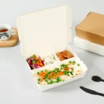 YBLPAK Multi Compartment Kraft Paper Salad Boxes Disposable Take Out Food Packaging Oilproof Eco Friendly Bento Boxes for Picnic
