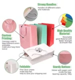 Paper Bags Low Price Reusable Your Own logo Boutique Wedding Packaging With Handle Grocery Supplier Gift Bags for Kids Party – Image 6
