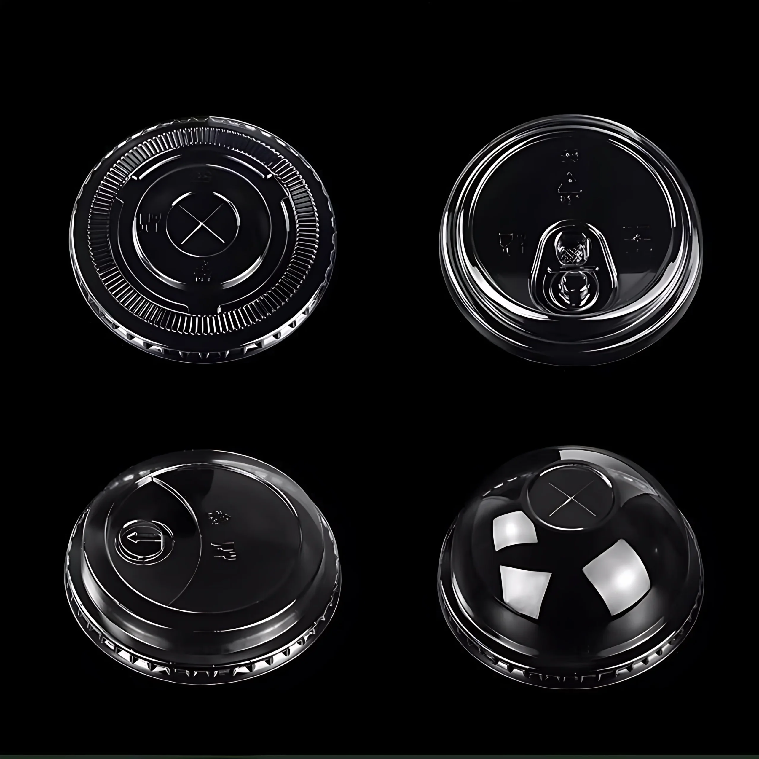 Hafc166ab4b1c4151812588651e97cb2ec.webp YBLPAK Crystal Clear PET Plastic Flat Dome Lids With Straw Slot for Iced Coffee Milkshake Slurpee Ice Cream Razzle Slush Smoothy - Image 1