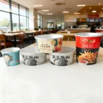 YBLPAK Wholesale 4oz 6oz 8oz 10oz Custom Disposable Ice Cream Cup Packing Aluminum Foil Paper Bowl Ice Cream Tub Series with Lid