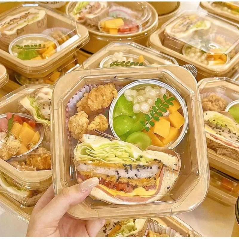 Hb6974c7ad277447b8d9347ccd1d19169T.webp YBLPAK 17oz Octagon Paper Bowls OEM Disposable Food Containers Paper Salad Box with Lid Suitable for Diet Salad Ice Cream Yogurt - 画像 (1)
