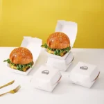 YBLPAK Eco Friendly Fast Food Packaging Containers Cardboard Take Away Food Box for Hamburger Snack Sandwich Custom Burger Boxes