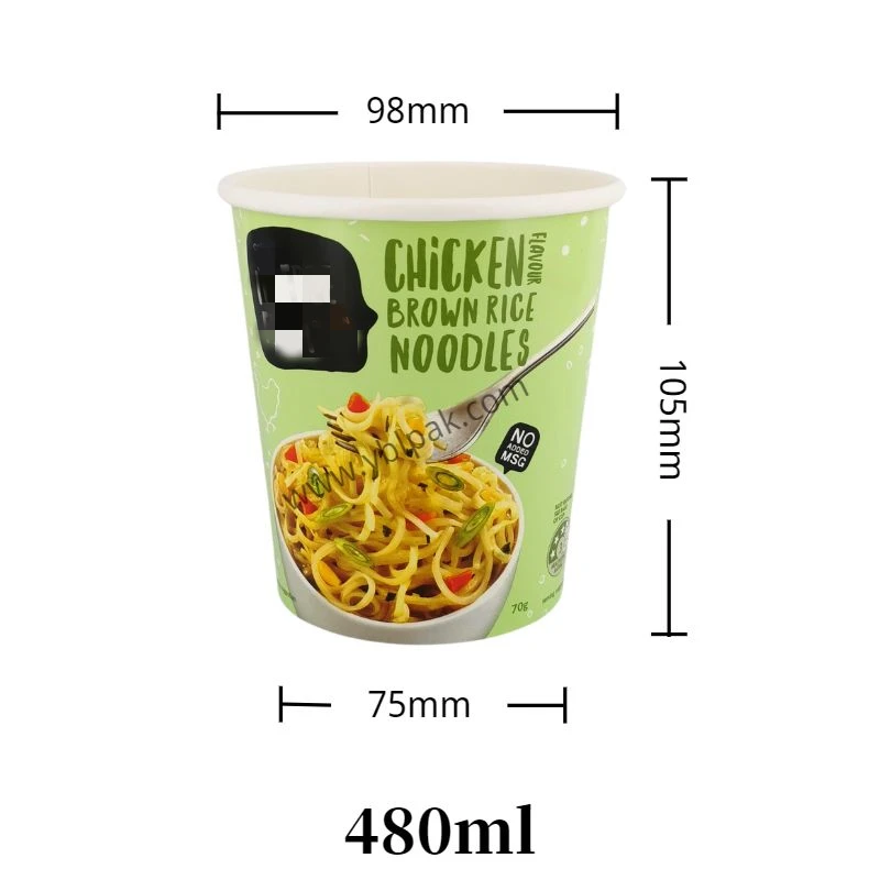 Hbb1b27a0ac1448ce84d3efe59204bb13a.webp YBLPAK Hot Sale 16oz | 480ml Double-layer Direct-Sealed Noodle Cup Eco Friendly Custom logo Packaging Paper Soup Container – Image 1