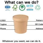 Xiamen PLA Coated Kraft Paper Soup Cup Custom Size With PP Paper Lid Compostable Hot Food Takeout Containers for Noodle Porridge - Imagen 5
