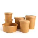 Brown Kraft Cardboard Soup Containers  Disposable Paper Food Container