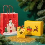 Customized Logo Printed Kraft Shopping Paper Bag Christmas Paper Gift Bags Packaging With Handle for Holiday Paper Gift Bags – Image 6