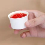 Xiamen 0.5oz 1oz 2oz Disposable Compostable Kraft Paper Condiment Cups Food Grade Microwave Safe PE Coated Stylish for Dips Jams