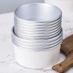 YBLPAK Factory Wholesale Disposable Print Salad Paper Cup Aluminum Foil Paper Bowl Gold Foiled Hot Food Paper Container – Image 5
