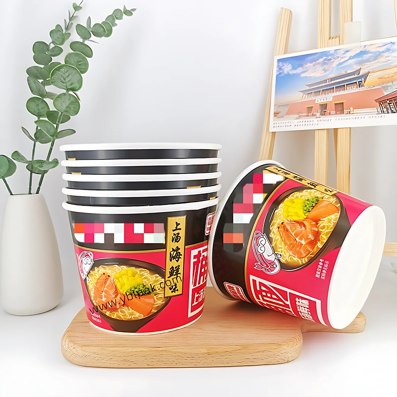 Hc67f3907e2d74de4af7a628709da3d27u.webp YBLPAK 1000ml Disposable Instant Noodles Paper Bowls Eco Friendly Instant Food Packaging Microwavable Paper Containers for Ramen - Imagen 1