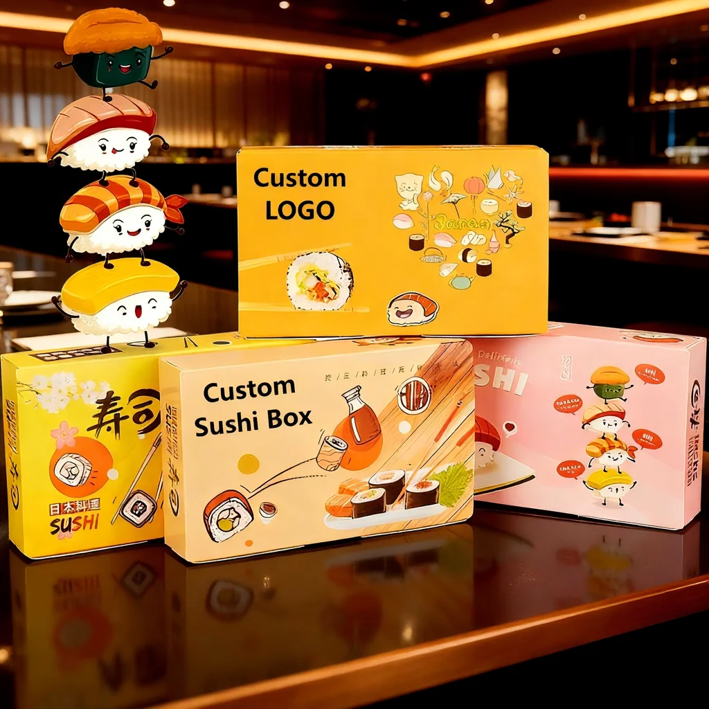 Hc7056cf605e04018876623fd0f9f5845c.webp Xiamen Disposable Custom Logo Paper Sushi Boxes BPA Free Leakproof Fast Food Takeaway Packaging Eco Friendly Lightweight Storage - Image 1