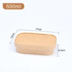 500ml 750ml 1000ml 1100ml 1300ml Disposable Food Container Custom Printed Take Away Kraft Paper Fruit Salad Bowl With Lids