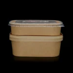 Hot or Cold Dish to Go Square Bowls for Restaurants Take Outs Disposable Paper Food Containers Square Kraft Paper Bowls with Lid - Image 4