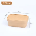 500ml 750ml 1000ml 1100ml 1300ml Disposable Food Container Custom Printed Take Away Kraft Paper Fruit Salad Bowl With Lids - Imagen 4