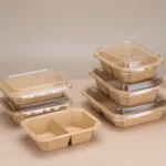 YBLPAK Custom Printed Octagonal Paper Bowl 2 Compartment Food Grade With Lid Compostable Take Out Fast Food Light Meal Fruit Box - Image 3