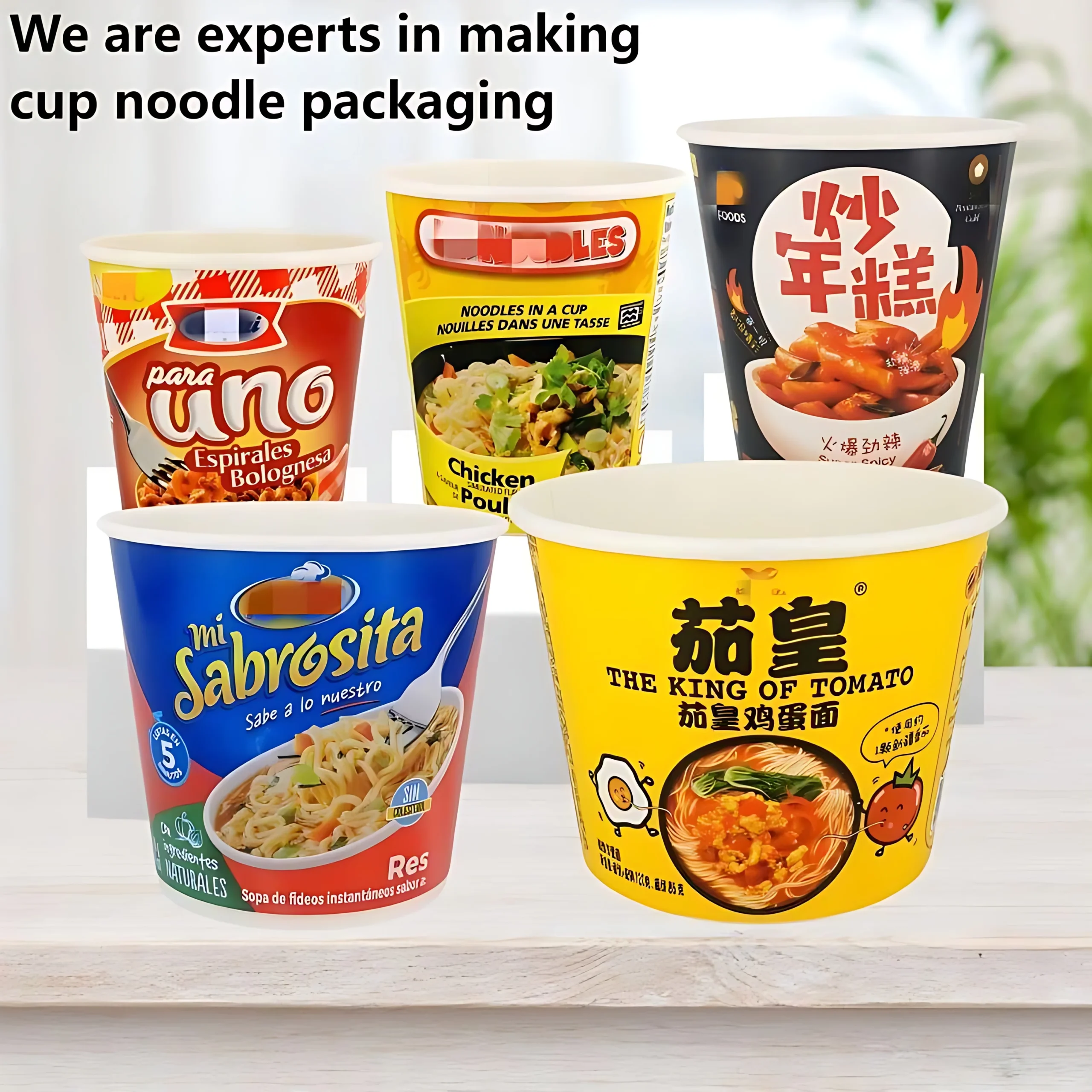 Hd7e43b604a1345cfb6448c50bfd9ddafw.webp Disposable Double Wall Instant Noodle Paper Cup with Heat Seal Lid Microwave Safe Biodegradable Ramen Soup Cup OEM Custom - Imagen 1