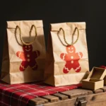 Custom Christmas Kraft Paper Shopping Bag Gift Craft Packaging Paper Twisted Handle Bags with Christmas Festival Logo – Image 3