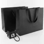 BTO Wholesale White Printed Boutique Matte Black Small Paper Bags for Jewelry - Image 4