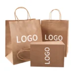32*11*25 cm 130g Wholesale Custom Printed Brand Bolsa De Papel White Brown Kraft Gift Shopping Paper Bag