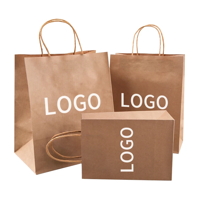 Hde6442479f0e406dbe92876d790f7415j.webp 32*11*25 cm 130g Wholesale Custom Printed Brand Bolsa De Papel White Brown Kraft Gift Shopping Paper Bag - 画像 (1)