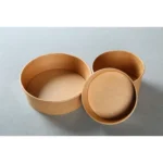Disposable Craft or White  Paper Bowl with Lid Food Container - Image 3