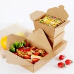 Take Out Food Containers Microwaveable Kraft Brown Takeaway Boxes 49oz Leak & Grease Resistant for Restaurant Catering and Party