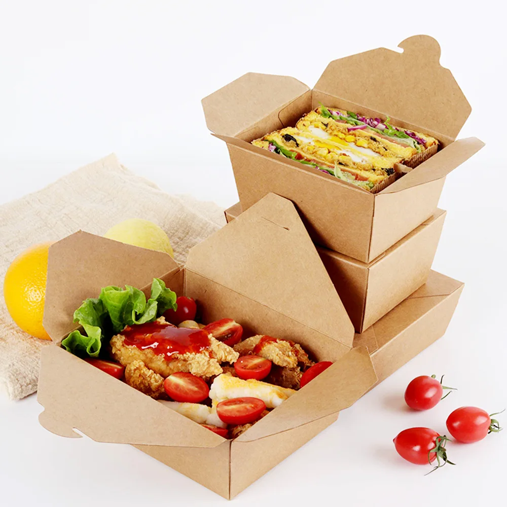 He139e9683b1f4bbabcbc52bbc8f158a4h.webp Take Out Food Containers Microwaveable Kraft Brown Takeaway Boxes 49oz Leak & Grease Resistant for Restaurant Catering and Party - 画像 (1)