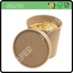 Disposable  Paper Cup  Packaging Food Container Kraft Paper Soup Cup with Lid - Image 3