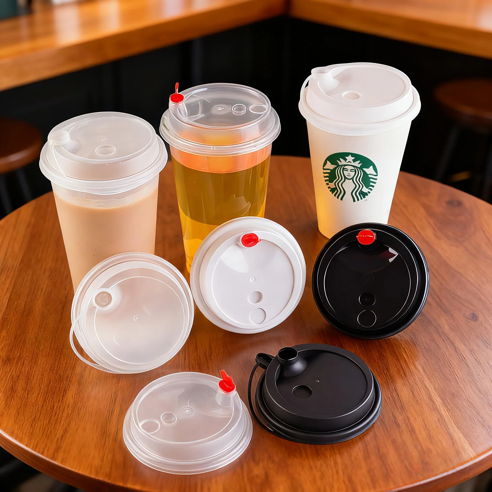 He29eba112b80482daf15ab843c4711e7Q.webp YBLPAK Disposable 80mm 90mm Plastic Lids for 10 12 16 20oz Paper Hot Coffee Cup Light Weight Durable PP Cup Lid Perfect for Cafe - Image 1
