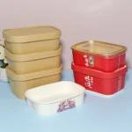 Hot or Cold Dish to Go Square Bowls for Restaurants Take Outs Disposable Paper Food Containers Square Kraft Paper Bowls with Lid - Image 5