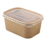Emballages Alimentaires Round Brown Biodegradable Eco-Friendly Take Away Salad Fast Kraft Paper Packaging Bowl - Imagen 4