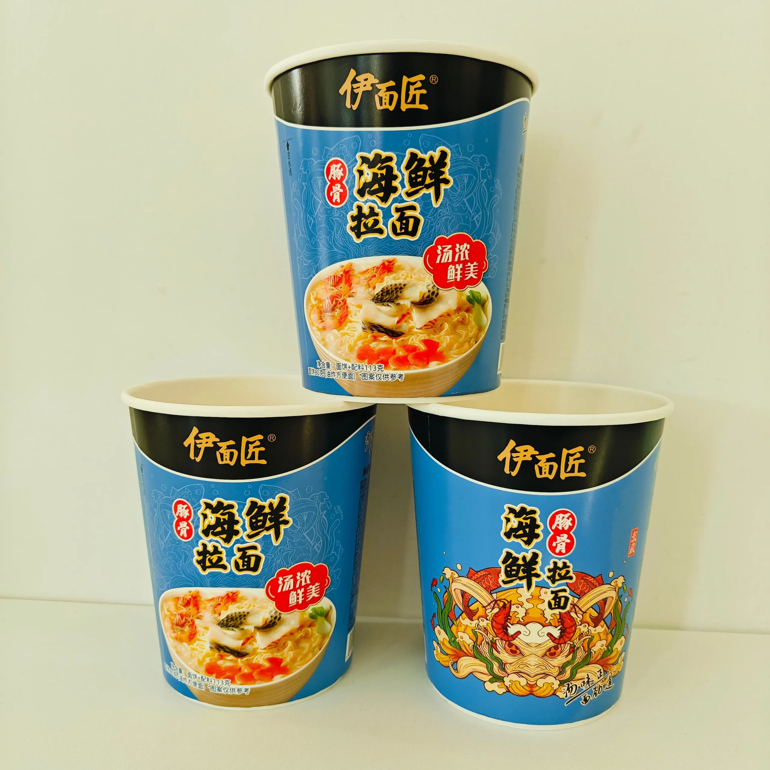 He9f3ae48038f4feabe45633f4554daf32.webp Disposable Double Wall Kraft Paper Instant Noodle Bowl with Microwave Safe PE Coating for Ramen Soup Takeaway - 画像 (1)