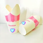 Xiamen Eco-Friendly 8oz 250ml Custom Logo Take Away Disposable Food Grade Paper Sundae Cup for Frozen Dessert Mcflurry Ice Cream – Image 3