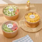 YBLPAK Custom 25oz Disposable Paper Salad Bowls with PE/PP/PLA Lining Perfect for Takeout Catering Restaurants or Home Meal Prep