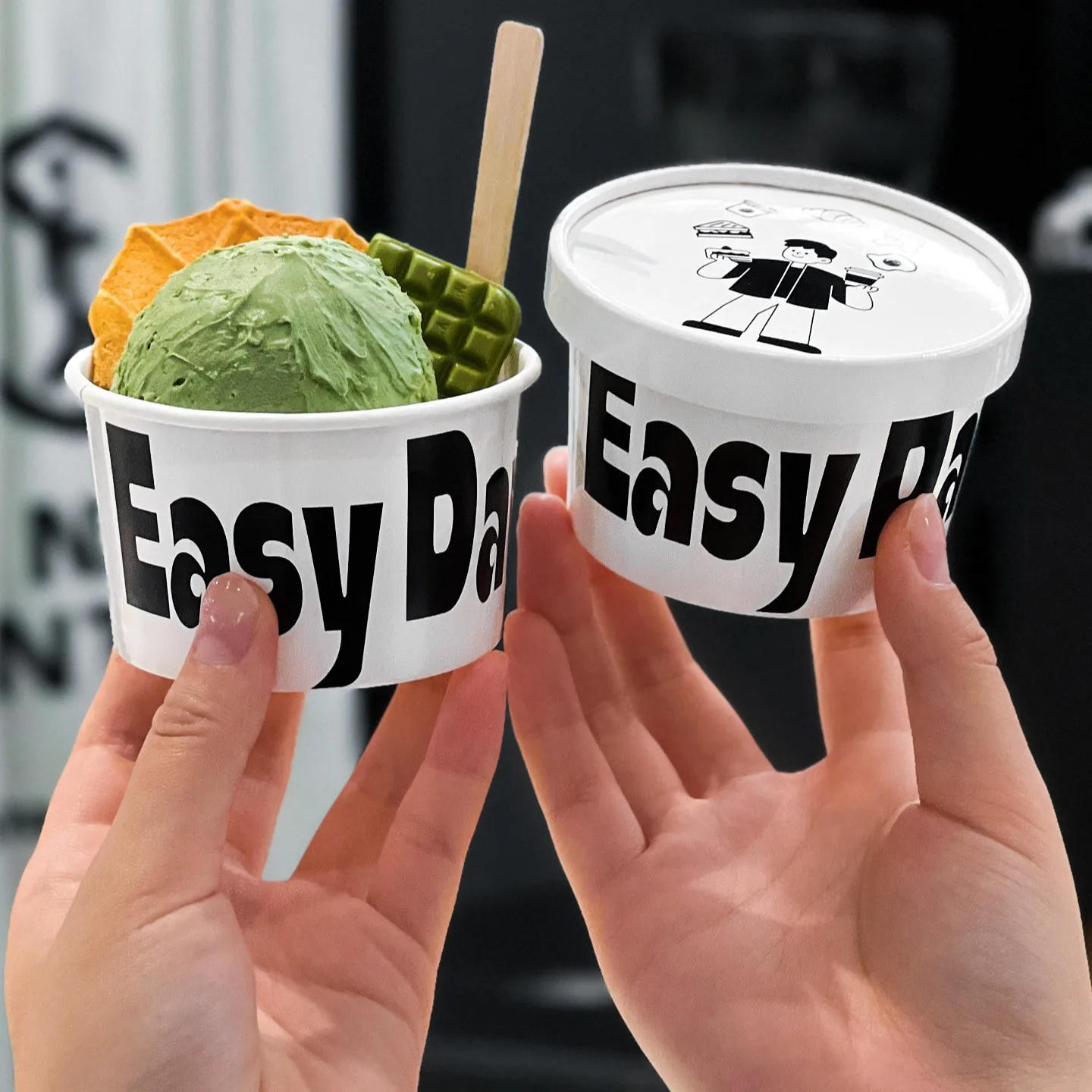 Hebc93793f98241a7ac692d6fa6f079906.webp Xiamen Eco-Friendly Frozen Yogurt Cups 3oz-12oz Disposable With Lid PE Coated Leakproof Custom Logo Paper Cups for Ice Cream Rum - Image 1