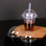 YBLPAK Hot Sale Clear Dome Lid Disposable PET Lids for Plastic/Paper Cup and Bowl Excellent Quality Plastic Cover with Wide Hole