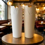 YBLPAK 12oz Custom Logo Horn Shaped Paper Cups Disposable Single Wall White Brown Kraft Paper Coffee Cups for Hot Beverages Soda - Image 6