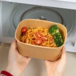 Xiamen Biodegradable Rectangle Kraft Paper Bowl with Lid Food Grade Disposable Takeaway Container Salad Bread Box Food Packaging – Image 5