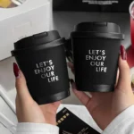 YBLPAK Custom Logo Printed Disposable Paper Coffee Cups 4oz-24oz Double Wall With Lid for Cafe Shop Restaurant Takeaway Beverage – Image 2