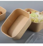 500ml 750ml 1000ml 1100ml 1300ml Food Grade Eco-friendly Bamboo  Paper Bowl with Matching Lid for Salad and Any Food - 画像 (6)