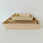 YBLPAK Bakery Pastry Disposable Square UV-Coated Kraft Paper Tray Food Grade with Anti-Fog Lid for Sandwich Sushi Slice Cake Box - Imagen 3
