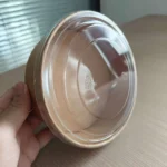 Xiamen 150mm/165mm Easy Open PET PP Plastic Lids Round Shape for Kraft Paper Salad Soup Bowl Disposable Bowl Lids with Anti-Leak – Image 6