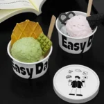Xiamen Eco-Friendly Frozen Yogurt Cups 3oz-12oz Disposable With Lid PE Coated Leakproof Custom Logo Paper Cups for Ice Cream Rum - Image 2