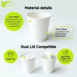 Takeaway 415ml Direct Adhesion Double Wall Paper Soup Cup Disposable Soup Containers with Heat Sealing Paper Lid - Image 5