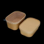 Wholesale Biodegradable Black Square Kraft Paper Food Container with PP PET Lid for Cookies Bread Milk Hamburgers – Image 5