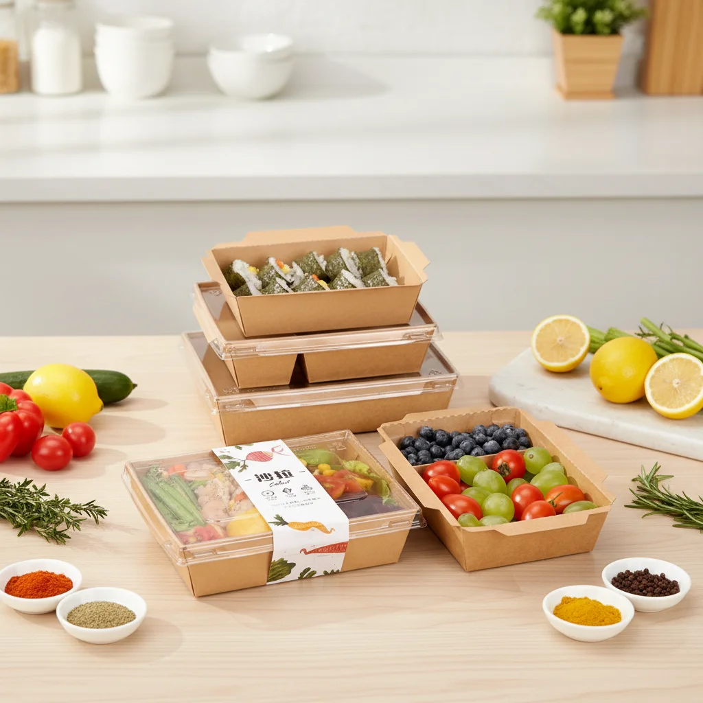 Hfbd52ce8c3db4a878ccf2adcab797ff2t.webp YBLPAK Kraft Paper Bento Box High Quality Food Grade Disposable 2 Compartment Boxes Custom Logo Recycled Materials for Takeaways - 画像 (1)