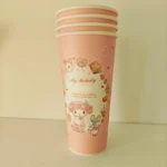 YBLPAK Eco Friendly Co-Branded Custom Milk Tea Cups Pink Printing Single Wall Paper Coffee Cup with Lid for Cafe Bubble Tea Shop – Image 4