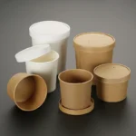 Customized Paper Soup Barrels with Paper Lids Brown Paper Soup Bowl Disposable Kraft Soup Cup - Imagen 2
